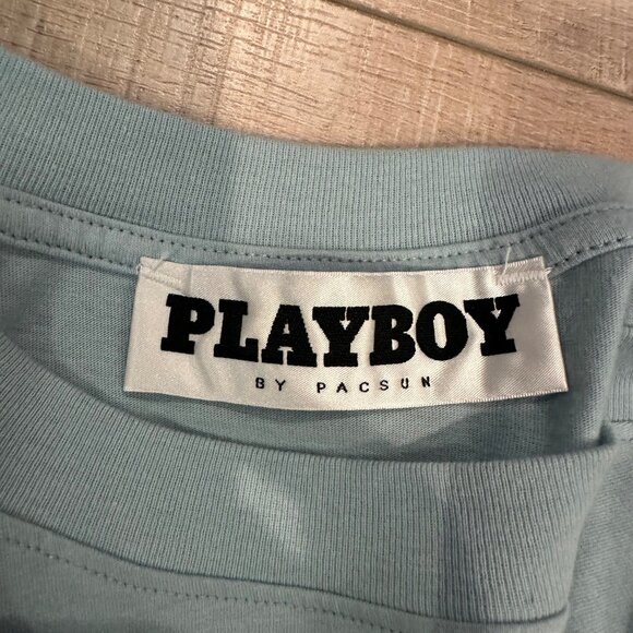 PACSUN PLAYBOY MENS BLUE LONG SLEEVE T SHIRT NEW XL - Picture 7 of 9